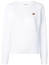 Maison Kitsuné White Fox Head Long Sleeve T-shirt In White