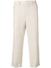 JACQUEMUS CROPPED FOLD-UP TROUSERS