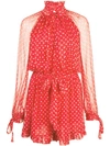 ZIMMERMANN ZIMMERMANN DOTTY PLAYSUIT - 红色