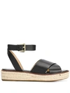 Michael Michael Kors Crossover Strap Sandals In Black