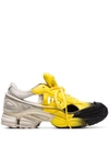ADIDAS ORIGINALS BLACK, YELLOW AND GREY RS REPLICANT OZWEEGO trainers