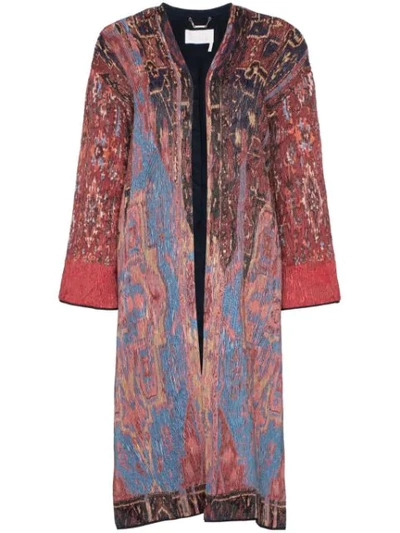 Chloé Oversized Silk-blend Jacquard Coat In Red