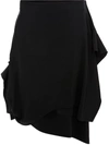 Jw Anderson Asymmetric Skirt With Gathered Cuff In Black