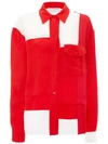 JW ANDERSON EXCLUSIVE PILLARBOX RED CONTRAST PANEL SHIRT