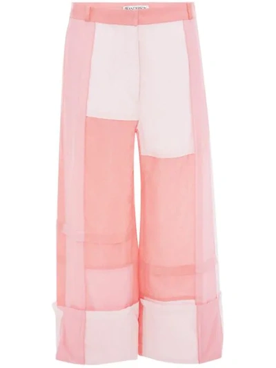 Jw Anderson Bubblegum Patchwork Panelled Trousers In Pink