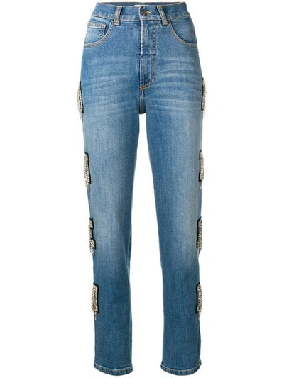 Amen Embellished Detail Jeans In Blue