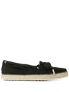 TOD'S LEATHER ESPADRILLE LOAFERS