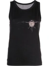 YOHJI YAMAMOTO BAT PRINT TANK TOP