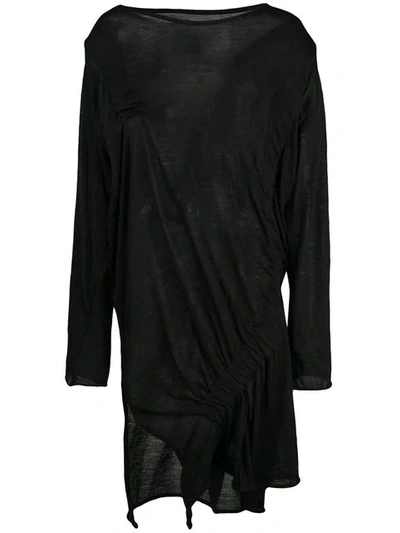 Yohji Yamamoto Elastic Gathered Top - 黑色 In Black