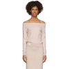 FENDI PINK 'FOREVER FENDI' OFF-THE-SHOULDER SWEATER