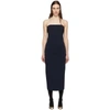 Givenchy Strapless Ribbed-knit Midi Dress In 403 Midnigh