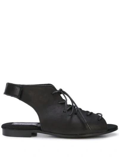 Yohji Yamamoto Lace-up Slingback Sandals - 黑色 In Black