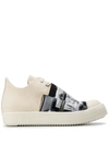 RICK OWENS DRKSHDW RICK OWENS DRKSHDW PRINTED PANEL SNEAKERS - 白色