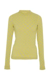 OFF-WHITE CHECKERED MOCK-NECK KNIT TOP,743351
