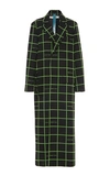 OFF-WHITE CHECKED CREPE OVERCOAT,743356