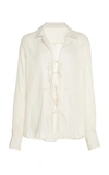 ALIX OF BOHEMIA ONE OF A KIND TIE-FRONT COTTON BLOUSE,743569