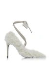 OFF-WHITE SHAGGY ZIPTIE SHEARLING PUMPS,743669