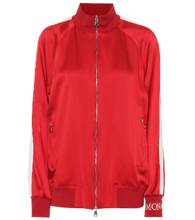 Moncler Camicia Logo-cuff Track Jacket In Medium Red
