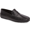 Tod's City Penny Driving Shoe In Black Leather