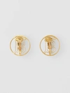 BURBERRY Gold-plated Monogram Motif Earrings