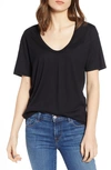 Ag Henson Scoop-neck Short-sleeve Tee In True Black