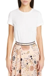 Lafayette 148 Modern Short-sleeve Cotton Jersey Tee In White