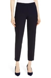 Hugo Boss Tiluna Soft Stretch Side Zip Ponte Trousers In Navy