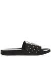 VERSACE BLACK RUBBER MINI STUDS SLIPPER SANDAL,10865382