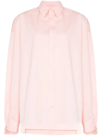 Y/project Oversized Double-layer Cotton Shirt In Orange