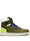 Jordan Air  1 High Zip Up Sneakers In Green