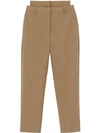 BURBERRY DOUBLE-WAIST MOHAIR WOOL TROUSERS