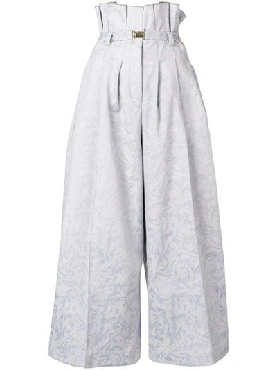 Atu Body Couture Cropped Wide-leg Trousers - 蓝色 In Blue