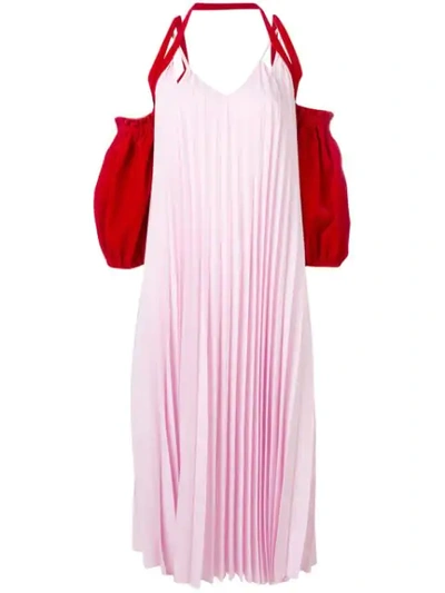 Atu Body Couture Colour-block Pleated Dress - 粉色 In Pink