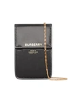 BURBERRY HORSEFERRY PRINT LEATHER CARD CASE LANYARD