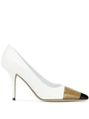 BURBERRY BURBERRY TAPE DETAIL PUMPS - 白色