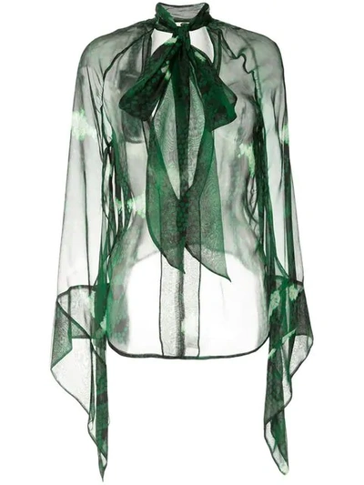 Petar Petrov Barry Snake-printed Silk Blouse In Green