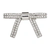 MIU MIU MIU MIU SILVER CRYSTAL BOW BARRETTE