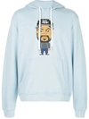 Mostly Heard Rarely Seen 8-bit Cmptn Printed Hoodie In Blue