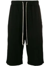 RICK OWENS DRKSHDW RICK OWENS DRKSHDW KNEE LENGTH TRACK SHORTS - BLACK