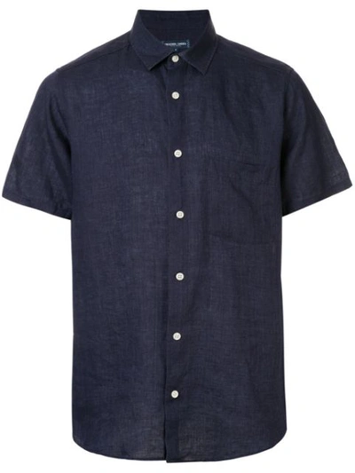 Frescobol Carioca Button-down Short-sleeve Shirt In Blue