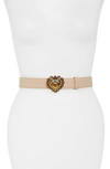 DOLCE & GABBANA DEVOTION LOGO HEART BUCKLE LEATHER BELT,BE1315AK861