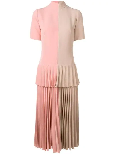 Atu Body Couture Colour-block Pleated Dress - 大地色 In Neutrals