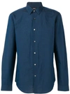 Theory Plain Button Down Shirt In Blue