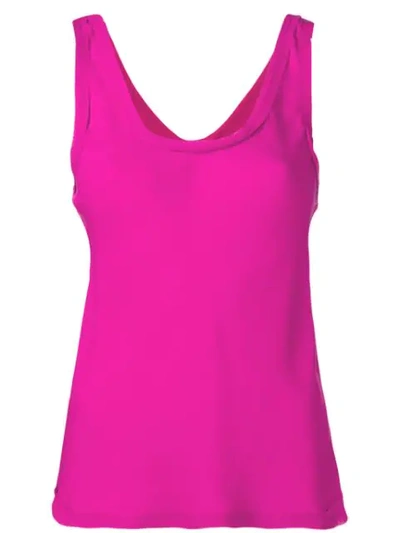 Theory Scoop Neck Vest In Pop Fuscia