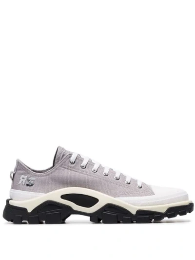 Adidas Originals Adidas By Raf Simons Grey Detroit Runner Contrast Sole Low Top Cotton Sneakers