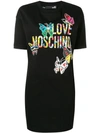 LOVE MOSCHINO BUTTERFLY LOGO SHIFT DRESS