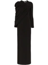 BURBERRY BURBERRY DRAPED MAXI-GOWN - 黑色
