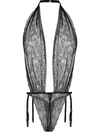 Maison Close Le Petit Secret Thong Bodie In Black