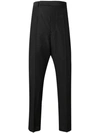 RICK OWENS STRIPED HIGH-WAISTED TROUSERS