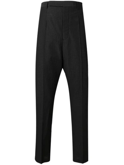 Rick Owens Striped High-waisted Trousers In Black